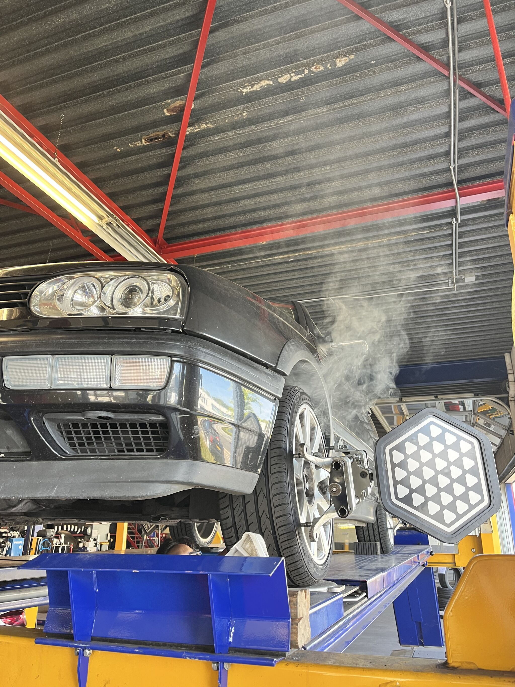 The mechanic doing the wheel alignment was cursing like a sailor — and applying the necessary heat.